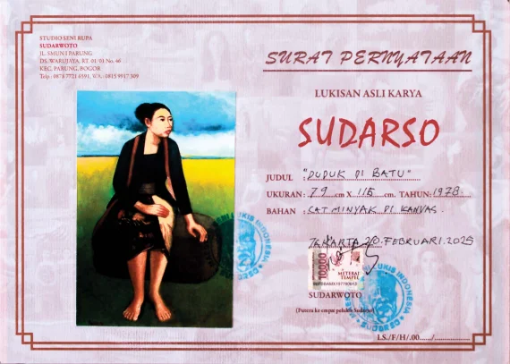 Sudarso ~ Seated On A Rock (Duduk Di Batu) | GLOBAL AUCTION