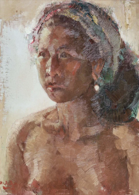Lee Man Fong ~ Portrait Of An Indonesian Girl | GLOBAL AUCTION