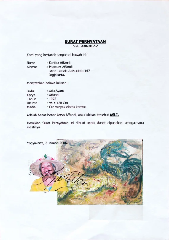 Affandi ~ Cockfight (Adu Ayam) | GLOBAL AUCTION