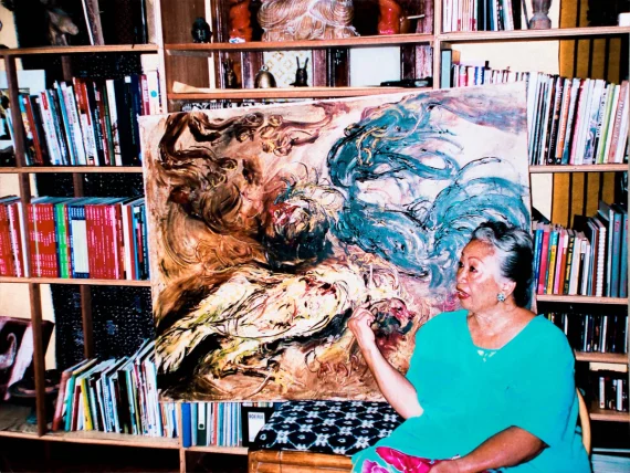 Affandi ~ Cockfight (Adu Ayam) | GLOBAL AUCTION