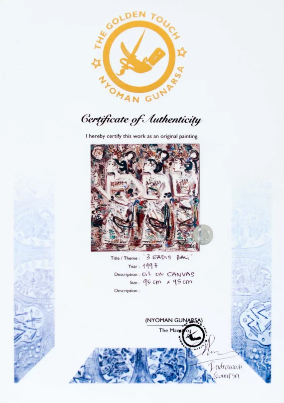 I Nyoman Gunarsa ~ 3 Bali Dancers (3 Penari Bali) | GLOBAL AUCTION