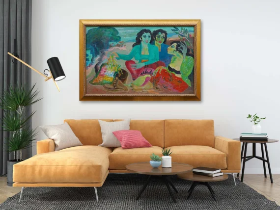 Hendra Gunawan ~ Three Women And Flowers (Tiga Wanita Dan Bunga) | GLOBAL AUCTION