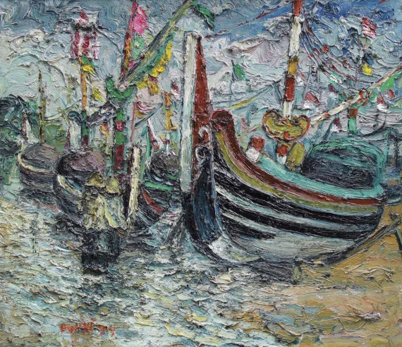 Awiki ~ Moored Boat (Perahu Bersandar) | GLOBAL AUCTION