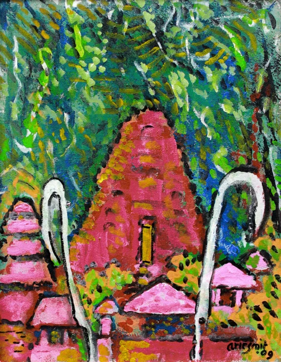 Arie Smit ~ Temple In Bali (Pura Di Bali) | GLOBAL AUCTION