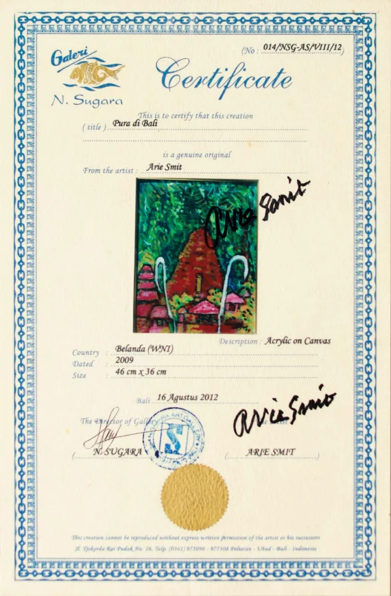 Arie Smit ~ Temple In Bali (Pura Di Bali) | GLOBAL AUCTION