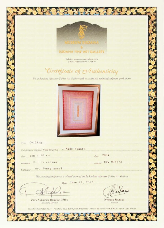 I Made Wianta ~ Ceiling | GLOBAL AUCTION