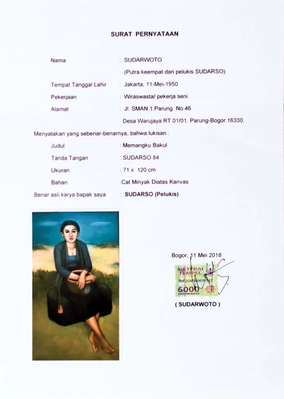 Sudarso ~ Holding A Basket (Memangku Bakul) | GLOBAL AUCTION