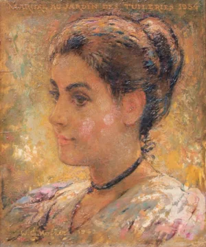 Willem Gerard Hofker - Marijke At The Tuileries Garden (Marijke Au Jardin Des Tuileries)