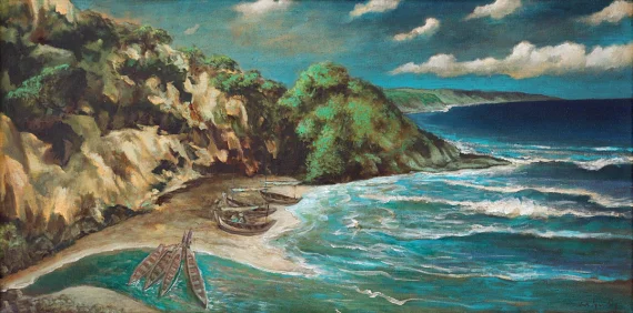 Henk Ngantung ~ Resting Boats (Bersandar) | GLOBAL AUCTION