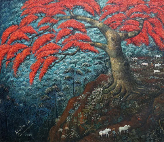 Widayat ~ Flamboyant Tree And Cow Herder (Flamboyan Dan Penggembala Sapi) | GLOBAL AUCTION