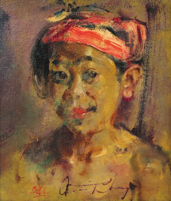 Antonio Blanco ~ Portrait Of A Young Girl | GLOBAL AUCTION