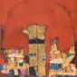 Umi Dachlan ~ Texture Composition On A Red Field (Komposisi Tekstur Di Atas Bidang Merah) | GLOBAL AUCTION