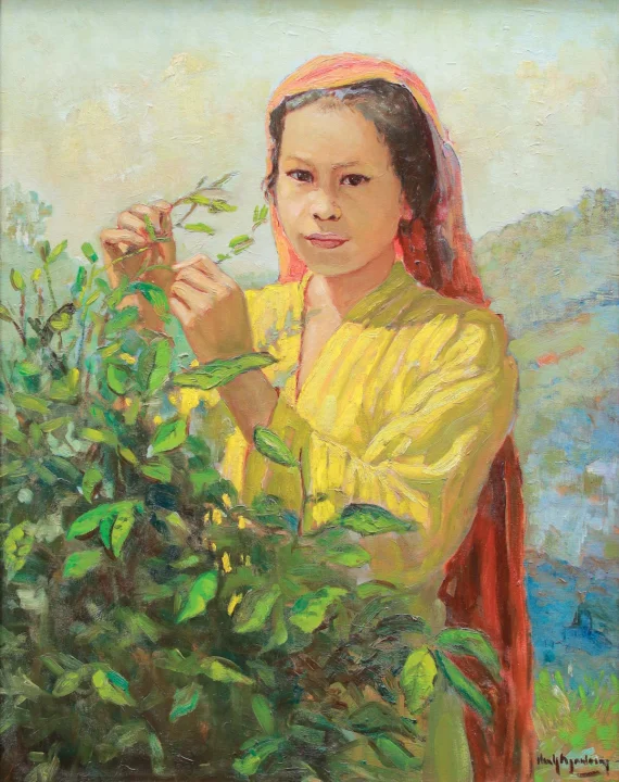 Henk Ngantung ~ Tea Plucker Picking Tea Leaves (Pemetik Teh Memetik Daun Teh) | GLOBAL AUCTION
