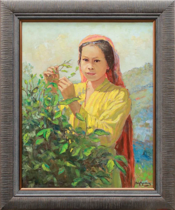 Henk Ngantung ~ Tea Plucker Picking Tea Leaves (Pemetik Teh Memetik Daun Teh) | GLOBAL AUCTION