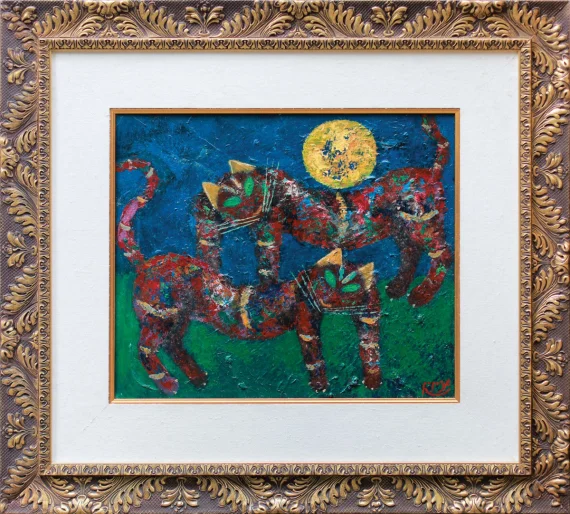 Popo Iskandar ~ Two Leopards And The Moon (Dua Macan Tutul Dan Bulan) | GLOBAL AUCTION