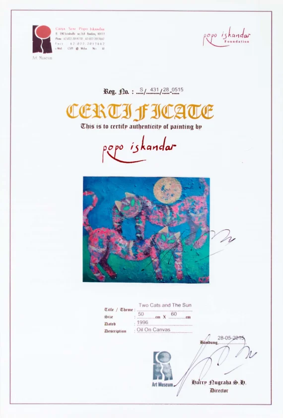 Popo Iskandar ~ Two Leopards And The Moon (Dua Macan Tutul Dan Bulan) | GLOBAL AUCTION