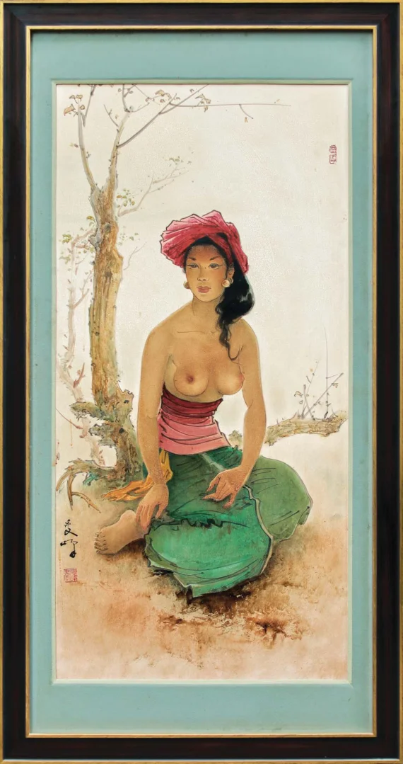 Lee Man Fong ~ Seated Balinese Maiden | GLOBAL AUCTION