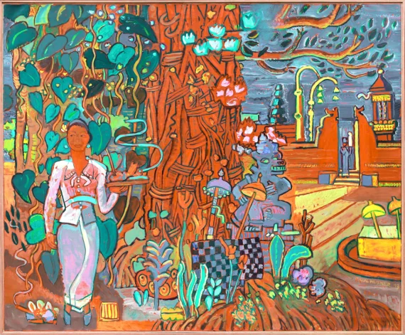 Paul Husner ~ Balinese Women And A Sacred Banyan Tree | GLOBAL AUCTION