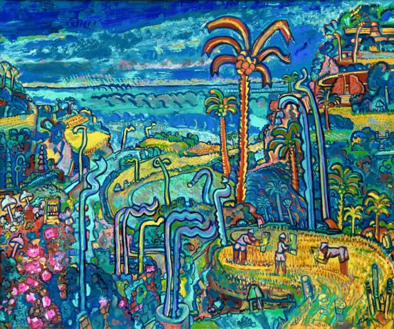 Paul Husner ~ Landscape In Tabanan Bali | GLOBAL AUCTION