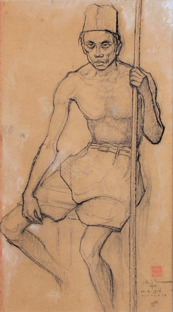 Lee Man Fong ~ Seated Man | GLOBAL AUCTION