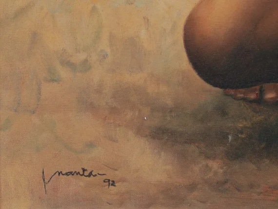 Inanta Hadipranoto ~ Father And Daughter With Rooster | GLOBAL AUCTION