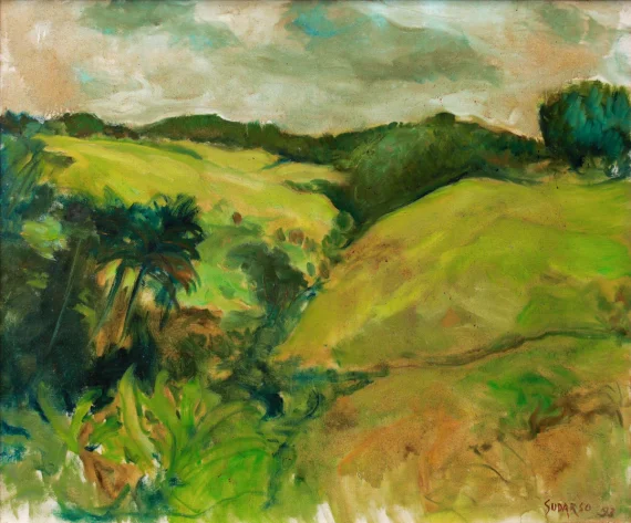 Sudarso ~ Landscape In Campuan Bali (Pemandangan Di Campuan Bali) | GLOBAL AUCTION