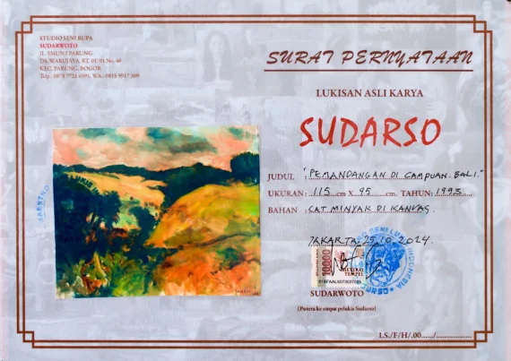 Sudarso ~ Landscape In Campuan Bali (Pemandangan Di Campuan Bali) | GLOBAL AUCTION