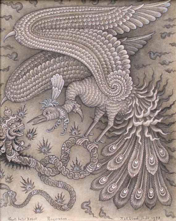 I Gusti Ketut Kobot ~ Bird Fighting Dragon | GLOBAL AUCTION