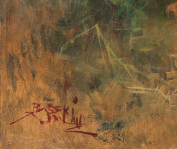 Basoeki Abdullah ~ Tiger Family | GLOBAL AUCTION