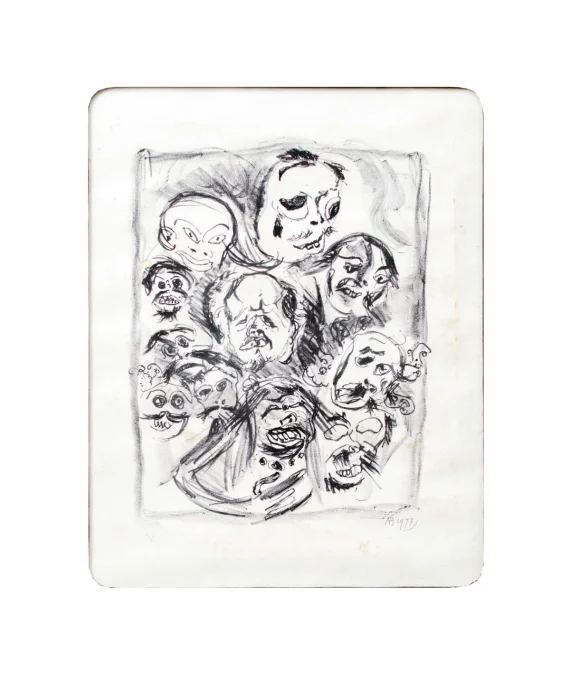 Affandi Koesoema ~ Affandi And The Masks | GLOBAL AUCTION