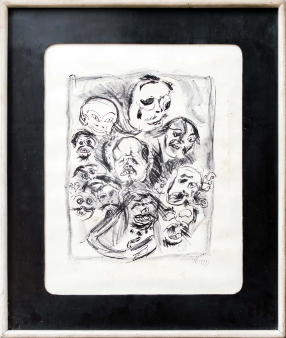 Affandi Koesoema ~ Affandi And The Masks | GLOBAL AUCTION