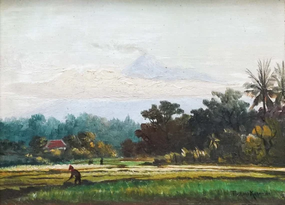 Frederik Kasenda ~ Landscape With Mount Merapi | GLOBAL AUCTION