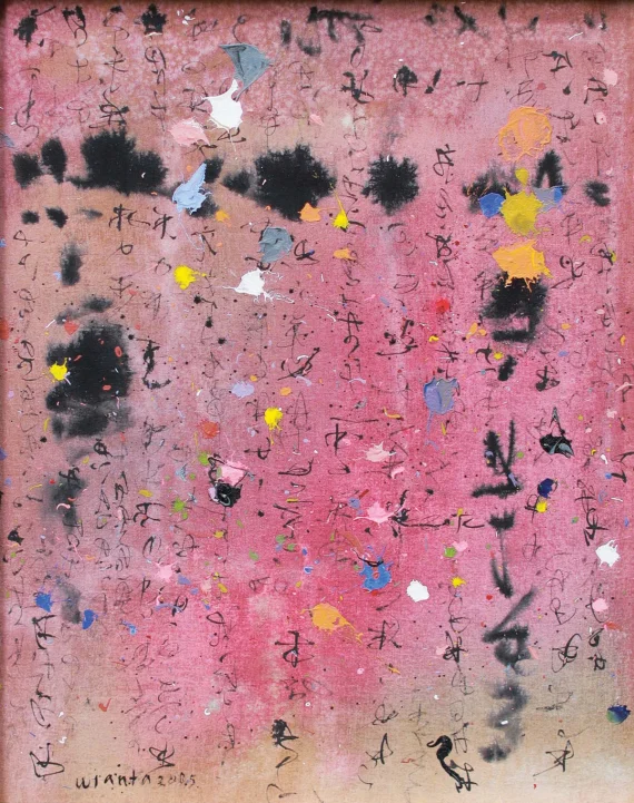 I Made Wianta ~ Calligraphy In Pink Nuances | GLOBAL AUCTION