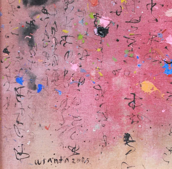 I Made Wianta ~ Calligraphy In Pink Nuances | GLOBAL AUCTION