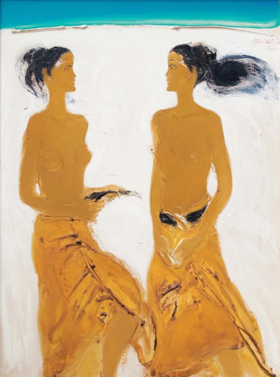 Srihadi Soedarsono ~ Dialogue At The Beach (Dialog Di Pantai) | GLOBAL AUCTION