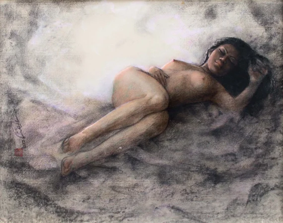 Huang Fong ~ Reclining Woman (Wanita Berbaring) | GLOBAL AUCTION