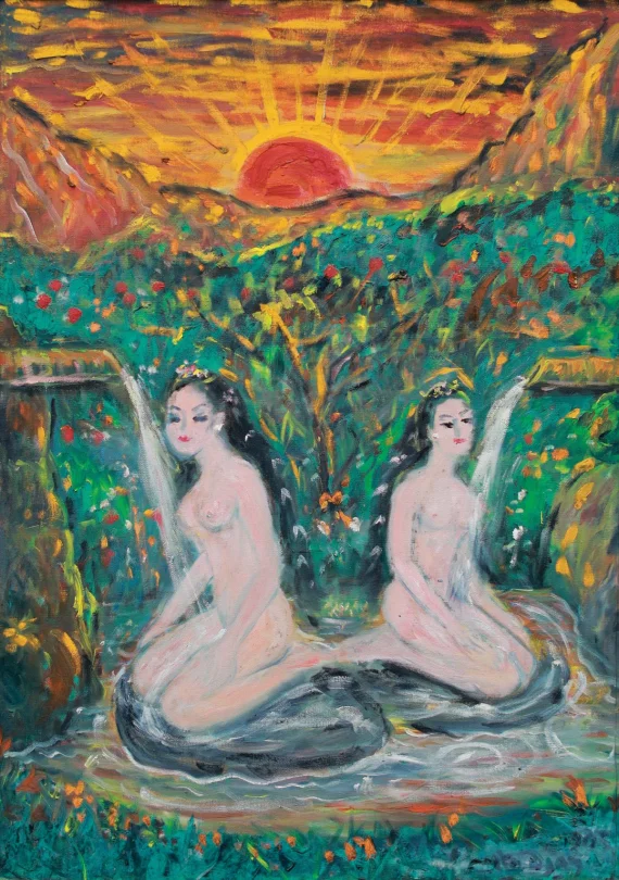 Otto Djaya ~ Bathing At The Fountain (Mandi Pancuran) | GLOBAL AUCTION