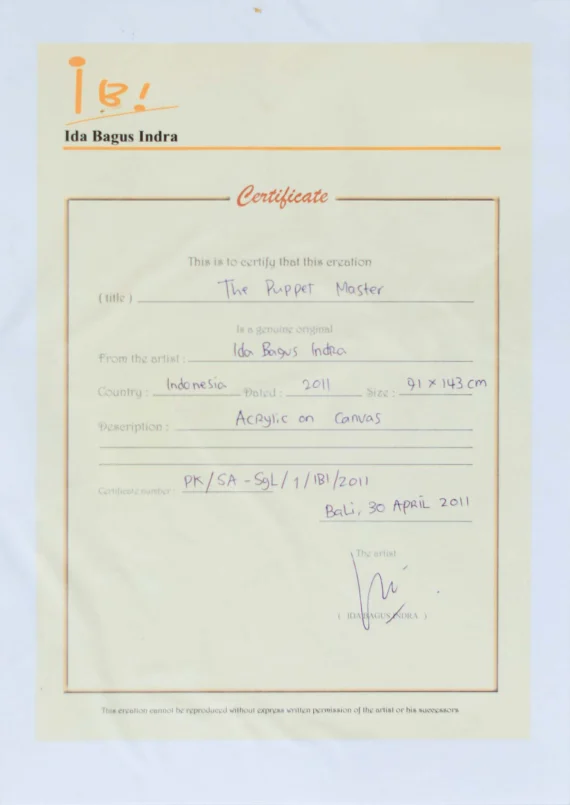 Ida Bagus Indra ~ The Puppet Master (Sang Dalang) | GLOBAL AUCTION