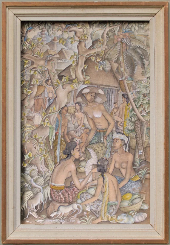Anak Agung Gede Raka Puja ~ Market Preparations For Galungan (Orang Sedang Berjual Beli Di Pasaran Untuk Persediaan Hari Raya Galungan) | GLOBAL AUCTION