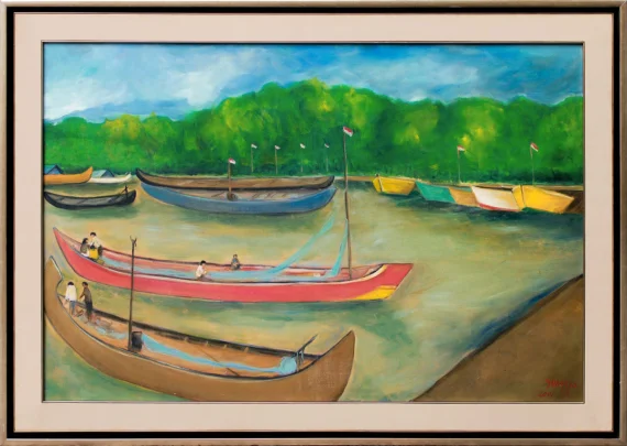 Sudarso ~ Boats In Muara Eretan (Perahu-perahu Di Muara Eretan) | GLOBAL AUCTION