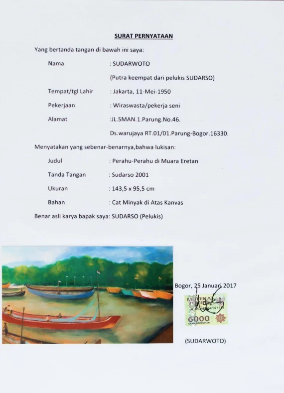 Sudarso ~ Boats In Muara Eretan (Perahu-perahu Di Muara Eretan) | GLOBAL AUCTION