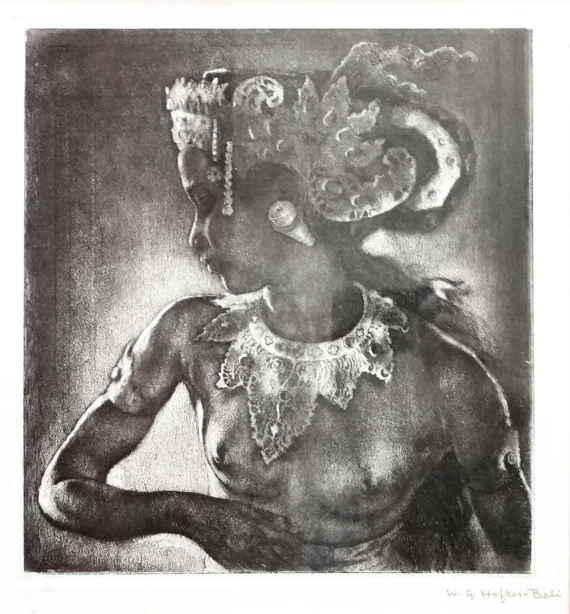 Willem Gerard Hofker ~ A Portrait Of Ni Asoeg With An Arja Headdress | GLOBAL AUCTION
